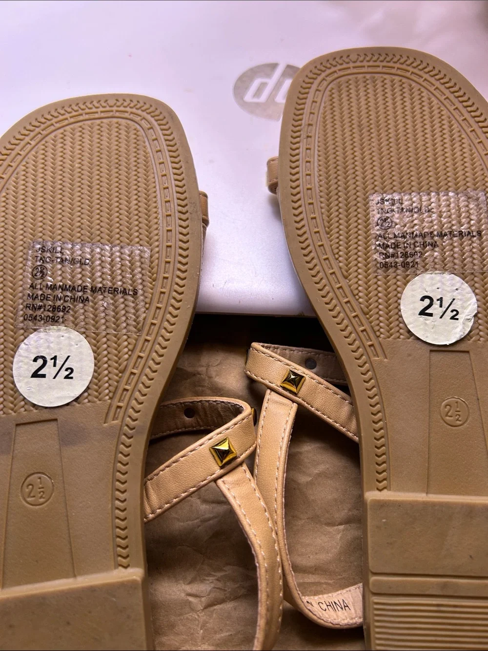 Steve Madden Tan Studded Strappy Flat Sandals